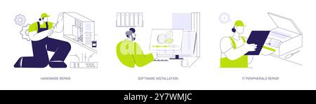 Illustrations vectorielles du concept abstrait de l'administration système. Illustration de Vecteur