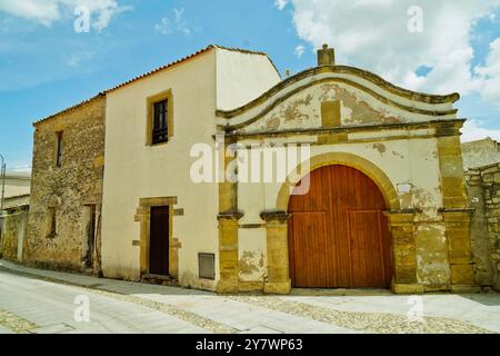 Ancien village médiéval de Barumini, province du sud de la Sardaigne. Italie Banque D'Images