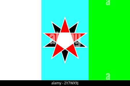 Drapeau de la ville de Charlotte Amalie, Îles Vierges américaines, USA, couleurs et proportions originales. Illustration. Illustration de Vecteur