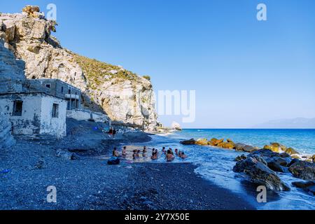 Piscine thermale de mer Embros Thermes sur l'île de Kos en Grèce Banque D'Images