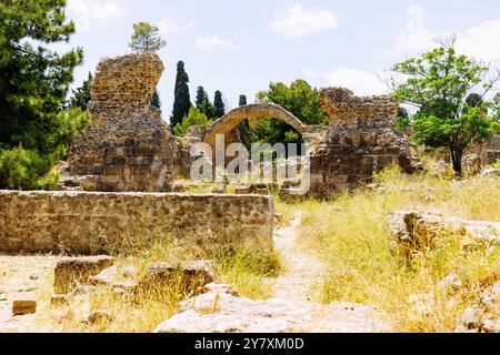 Site archéologique occidental à Kos ville sur l'île de Kos en Grèce : thermes occidentaux sur la via Cardo Banque D'Images