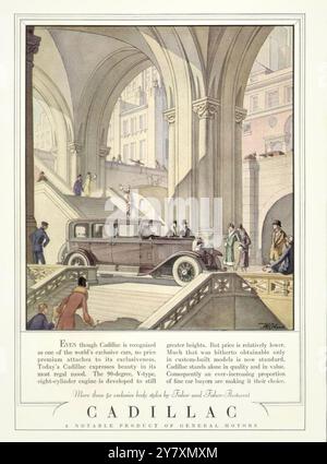 Publicité automobile Cadillac. Publicité vintage American Magazine. 1928 Banque D'Images