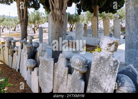 Cimetière musulman (cimetière Marenciye Mohammedan de Kos) à Platani sur l'île de Kos en Grèce Banque D'Images