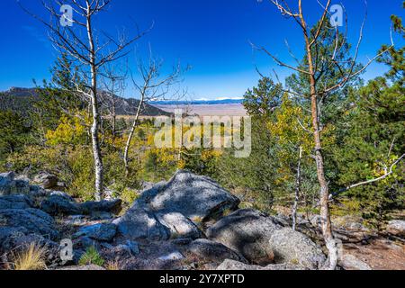 Wilkerson Pass dans le Colorado avec vue sur la chaîne de montagnes ColleGiant Banque D'Images