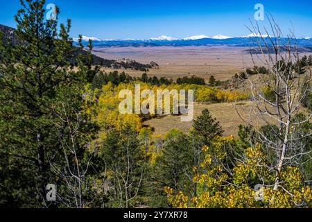 Wilkerson Pass dans le Colorado avec vue sur la chaîne de montagnes ColleGiant Banque D'Images