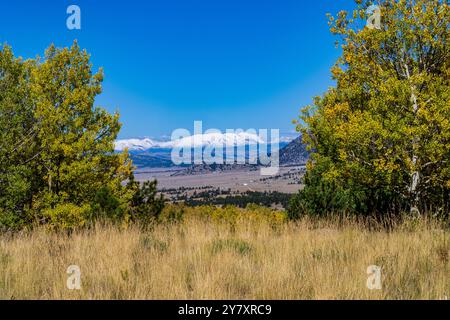 Wilkerson Pass dans le Colorado avec vue sur la chaîne de montagnes ColleGiant Banque D'Images