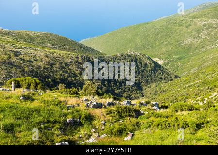 Parc national de Llogara, un parc national centré sur les montagnes Ceraunian le long de la Riviera albanaise dans le sud-ouest de l'Albanie, sud-est de l'Europe Banque D'Images