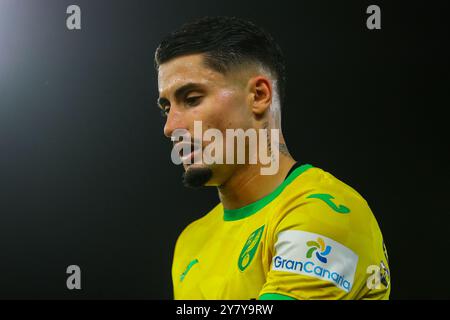 Borja Sainz de Norwich City regarde pendant le match du Sky Bet Championship Norwich City vs Leeds United à Carrow Road, Norwich, Royaume-Uni, le 1er octobre 2024 (photo par Izzy Poles/News images) Banque D'Images