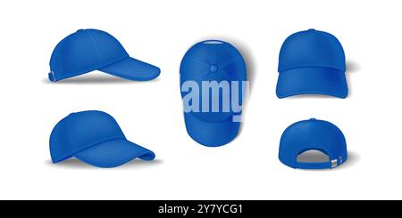 Illustrations vectorielles de modèle de modèle de casquette de baseball bleu décontracté Illustration de Vecteur