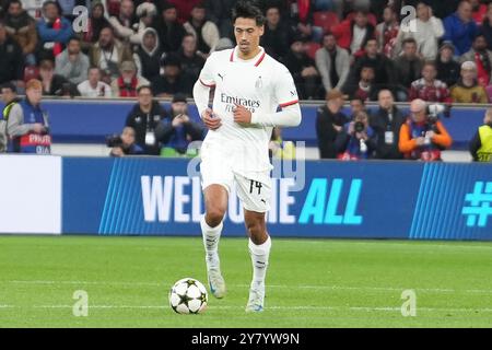 Leverkusen, Allemagne. 1er octobre 2024. Tijjani Reijnders de l'AC Milan lors de la Ligue des Champions de l'UEFA, phase de Ligue, match de football du jour 2 entre Bayer Leverkusen et AC Milan le 1er octobre 2024 à la BayArena de Leverkusen, Allemagne - photo Laurent Lairys/DPPI crédit : DPPI Media/Alamy Live News Banque D'Images