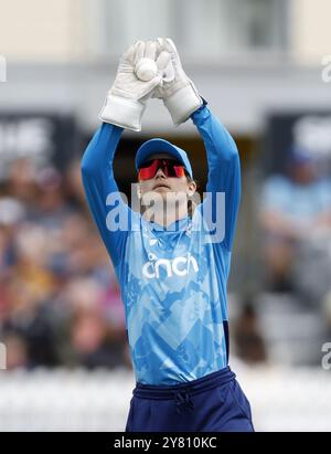 Photo du dossier datée du 03-07-2024 de l’anglaise Amy Jones, qui admet les conditions à la Coupe du monde féminine T20, la défiera en tant que gardienne de guichets. Date d'émission : mercredi 2 octobre 2024. Banque D'Images