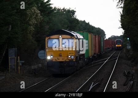 GB train de fret ferroviaire Trimley Suffolk UK Banque D'Images