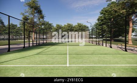 courts de padel court de tennis à la lumière du jour Banque D'Images