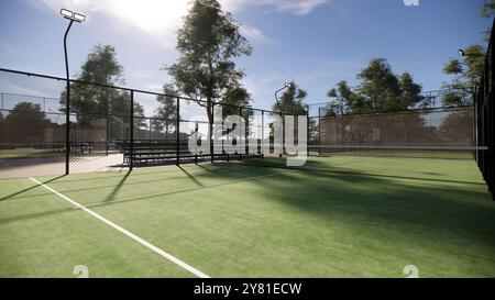 courts de padel court de tennis à la lumière du jour Banque D'Images