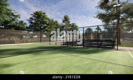 courts de padel court de tennis à la lumière du jour Banque D'Images