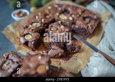 brownies à la châtaigne doux faits maison Banque D'Images