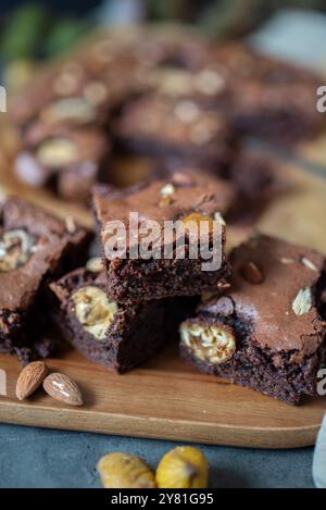 brownies à la châtaigne doux faits maison Banque D'Images