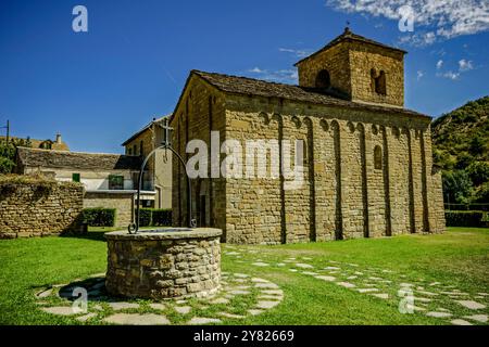 Église de San Caprasio (s.XI-XII). Santa Cruz de la Serós.Huesca.España. Banque D'Images