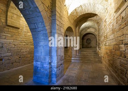 Monastère de San Juan de la Peña, église mozarabe (s.. X) . Serrablo.Huesca.España. Banque D'Images