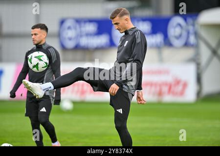 Pasching, Autriche. 02 octobre 2024. PASCHING, AUTRICHE -2 OCTOBRE : Philipp Ziereis de LASK im Abschlusstraining LASK zur UEFA Conference League MD1 voestalpine Stadion AM 2 octobre 2024 à Pasching, Autriche.241002 SEPA 20 039 - 20241002 PD8059 crédit : APA-PictureDesk/Alamy Live News Banque D'Images