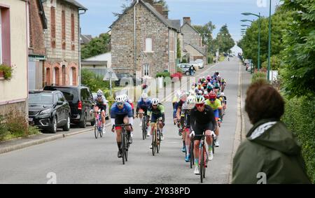 La course cycliste à Mantilly en Normandie, France, Europe Banque D'Images