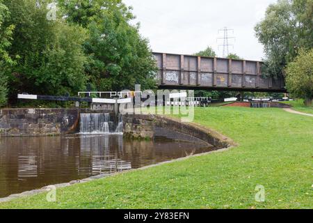 Écluses sur le canal Sheffield & Tinsley Banque D'Images