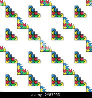 Colored Jigsaw Puzzles vecteur concept créatif modèle sans couture Illustration de Vecteur