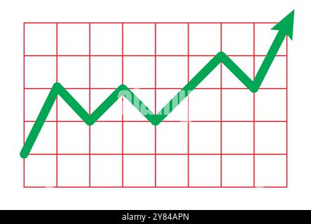 Icône de croissance des bénéfices. Symbole graphique croissant. Barre de progression tendance ascendante. Icône de graphique croissant signe de graphique. Organigramme. Hausse financière. Illustration vectorielle Illustration de Vecteur