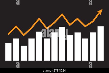 Icône de graphique en croissance. Symbole de croissance de la tendance à la hausse. Icône de graphique en croissance. Icône graphique de croissance. Graphique à barres croissant. Illustration vectorielle. Illustration de Vecteur