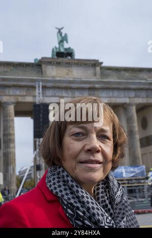 Allemagne, Berlin, 22 octobre 2023, rassemblement de solidarité pour Israël. Annette Kurschus, présidente du Conseil de l’Église protestante en Allemagne, rassemblement Banque D'Images