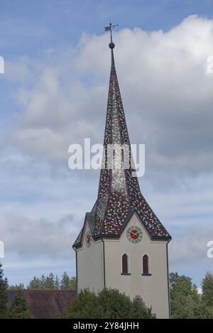 Clocher de l'église paroissiale catholique romaine de caractérisée Maria, basilique, néo-gothique, néo-gothique, Buehlerzell, septembre, automne, Buehlertal, Buehler, Banque D'Images