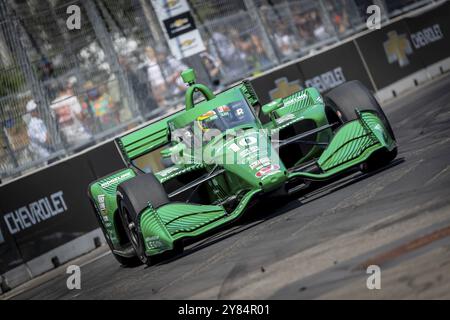 ALEX PALOU (10 ans), pilote INDYCAR de Barcelone, Espagne, parcourt les virages dans sa voiture Chip Ganassi Racing Honda lors d'une séance d'essais pour le Banque D'Images