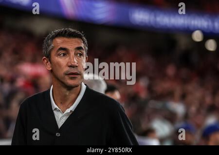 Lisbonne, Portugal . 02 octobre 2024. Lisbonne, Portugal, 2 octobre 2024 : Bruno Lage SL Benfica entraîneur en action lors du match de football de la Ligue des Champions de l'UEFA entre SL Benfica vs Atletico de Madrid à l'Estadio da Luz, Lisbonne le 2 octobre 2024 (João Bravo /SPP) crédit : SPP Sport Press photo. /Alamy Live News Banque D'Images