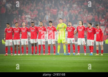 Lisbonne, Portugal. 02 octobre 2024. Équipe de Benfica lors du match de football MD2 de l'UEFA Champions League, League phase MD2 entre SL Benfica et Atletico de Madrid le 2 octobre 2024 à l'Estadio da Luz à Lisbonne, Portugal - photo Matthieu Mirville (C Silva)/DPPI crédit : DPPI Media/Alamy Live News Banque D'Images