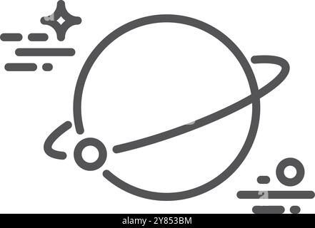 Icône de ligne planétaire. Symbole astronomique. Signe d'espace Illustration de Vecteur