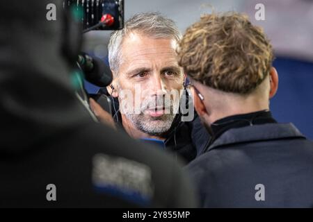 Leipzig, Allemagne. 02 octobre 2024. L'entraîneur-chef Marco Rose du RB Leipzig vu lors du match de Ligue des Champions de l'UEFA entre le RB Leipzig et la Juventus au Red Bull Arena de Leipzig. Crédit : Gonzales photo/Alamy Live News Banque D'Images