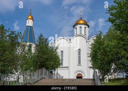 Église du Sauveur de l'image incréée ('sauvé sur les eaux'). Murmansk Banque D'Images