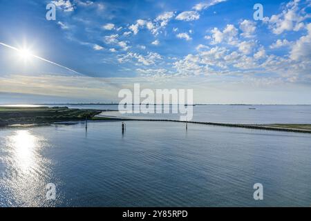 Horizon de Venise depuis Venetian Lagoon. Banque D'Images