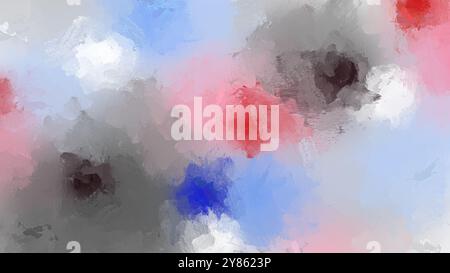 Fond de peinture à l'huile abstrait lumineux, vibrant et coloré avec des coups de pinceau. Peinture à l'huile numérique plein cadre haute résolution sur toile. Copier l'espace. Banque D'Images