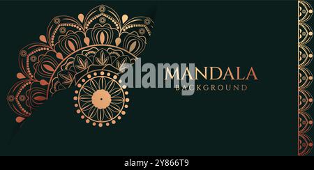 Arrière-plan Mandala. Fond mandala de luxe avec motif arabesque doré style oriental islamique arabe. Mandala décoratif pour impression, affiche, couverture. Illustration de Vecteur