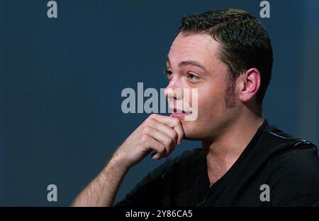 Milan Italie 21/05/2006 : Tiziano Ferro, chanteur italien, pendant l'émission de télévision "Che Tempo che Fà" Banque D'Images