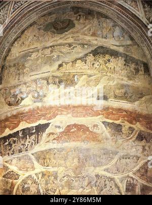 NARDO di CIONE (actif 1343-66 à Florence) enfer 1350s Fresco Cappella Strozzi, Santa Maria Novella, Florence Nardo di Cione était le frère d'Orcagna. Ils ont travaillé ensemble à la décoration de la Cappella Strozzi de la Santa Maria Novella. Orcagna a peint l'altarpeice (daté de 1357) tandis que Nardo a fait les fresques : jugement dernier, Paradis et enfer. Nardo était le moins doué des frères, cependant, il avait un style distinct, moins sévère que celui de ses frères. L'enfer peut être considéré comme une illustration de la Divine Comédie de Dante. --- mots-clés : ------------- A Banque D'Images