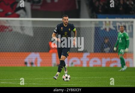 Leipzig, Allemagne. 2 octobre 2024. Federico Gatti de la Juventus lors du match Ligue des Champions - MD2 entre le RB Leipzig - Juventus au Red Bull Arena, Leipzig, Allemagne. Crédit : Ulrik Pedersen/Alamy Banque D'Images