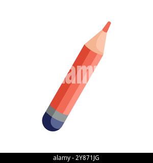 Icône crayon. Conception plate. Illustration vectorielle de fournitures de bureau isolée sur fond blanc. Outil d'écriture, concept d'entreprise de signe. Illustration de Vecteur