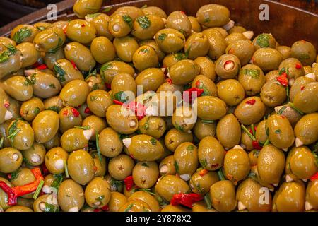 Journée de marché à Cannobio spécialités locales proposées- Verbania, Piémont, Italie, Europe Banque D'Images