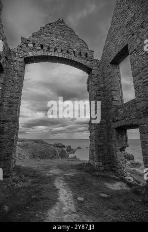 Ruine du nouveau château de Slains près d'Aberdeen. Banque D'Images