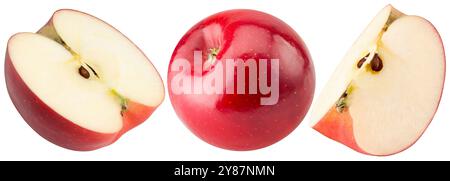 ensemble des pommes rouges isolées sur un fond blanc. Banque D'Images