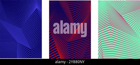 ensemble abstrait moderne de modèles de conception de couverture. Illustration vectorielle Illustration de Vecteur