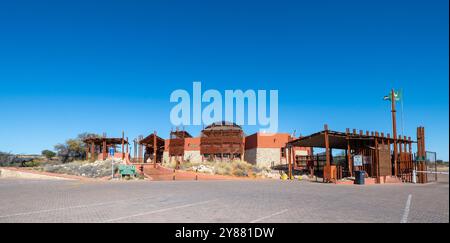 Askham - 02 septembre 2022 : Kgalagadi TransFrontier Park Gate, Border Control and ticket Office, Northern Cape, Afrique du Sud Banque D'Images