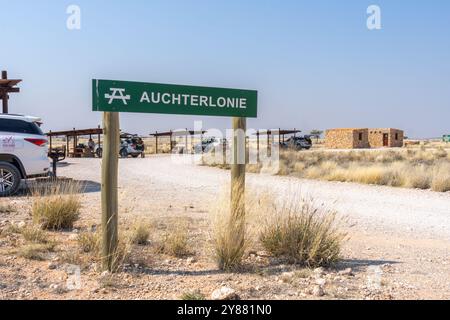 Askham, Afrique du Sud - 03 septembre 2022 : aire de pique-nique du musée ​​the Auchterlonie, près du camp de repos de Twee Rivieren, dans le parc transfrontalier de Kgalagadi, SO Banque D'Images